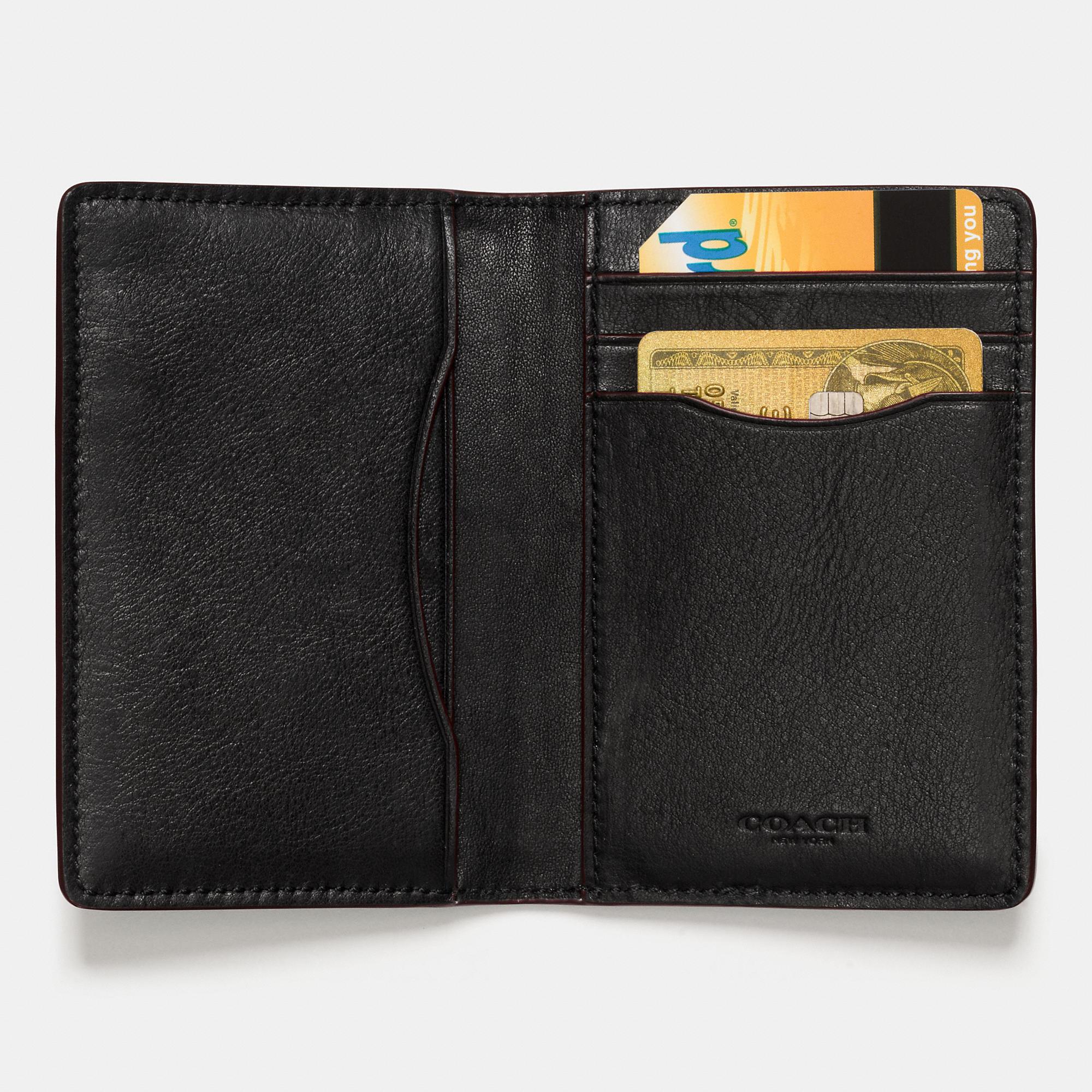 Coach Card Wallet Mens - Coach Black New Men Stitch Leather Credit Card